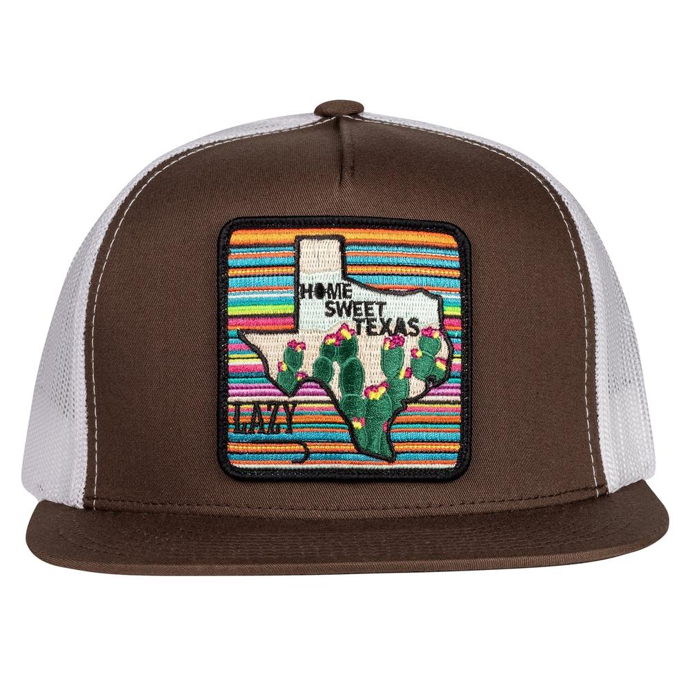 Lazy J Ranch Brown & White Home Sweet Texas Classic Five Panel Trucker Hat-Lazy J Ranch Wear