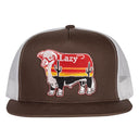 Lazy J Ranch Brown & White Sunrise Bull Classic Five Panel Trucker Hat-