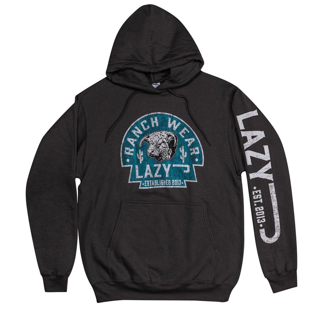 Lazy J Ranch Cactus Hereford Arrowhead Pullover Hoodie - Dark Grey-Lazy J Ranch Wear