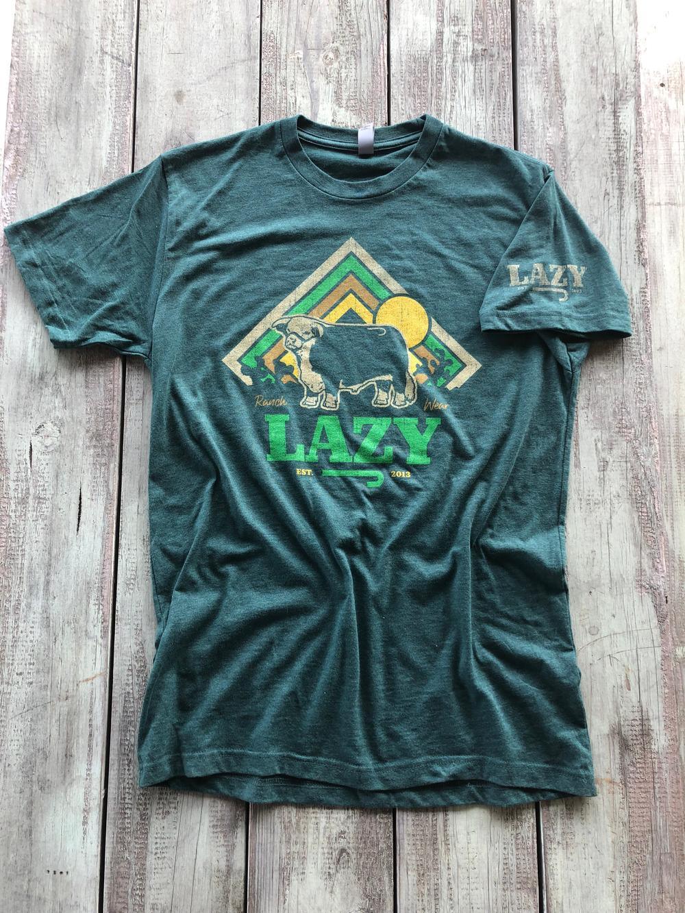 Lazy J Ranch Cactus Sunrise Short Sleeve T-Shirt - Green-