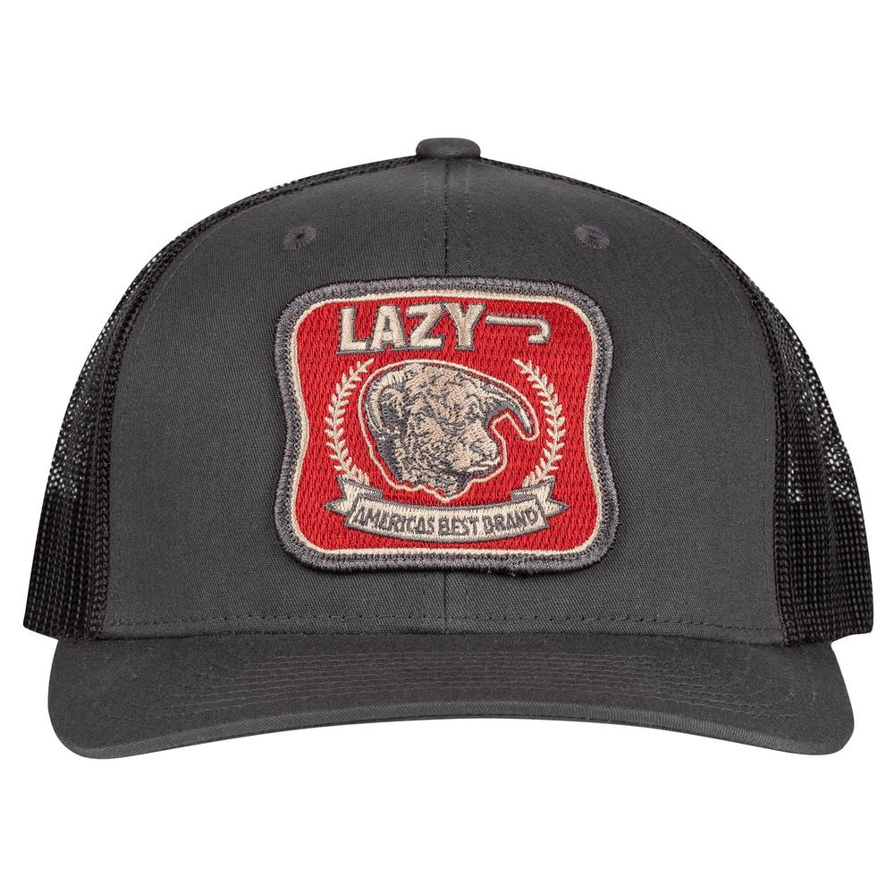 Lazy J Ranch Charcoal Grey America's Best Brand Mid Profile Trucker Hat-Lazy J Ranch Wear