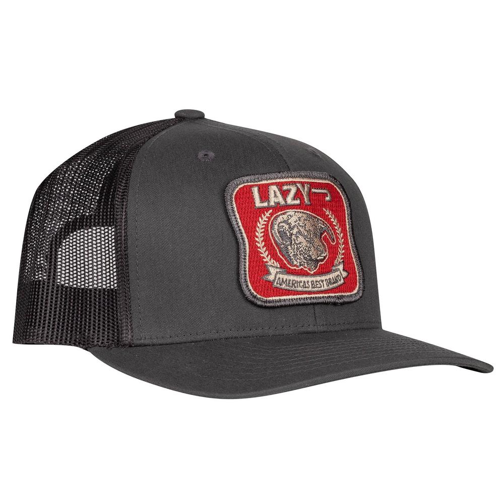 Lazy J Ranch Charcoal Grey America's Best Brand Mid Profile Trucker Hat-Lazy J Ranch Wear