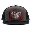Lazy J Ranch Charcoal Grey & Black Red Cowpoke Classic Five Panel Trucker Hat-