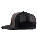 Lazy J Ranch Charcoal Grey & Black Red Cowpoke Classic Five Panel Trucker Hat-