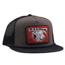 Lazy J Ranch Charcoal Grey & Black Red Cowpoke Classic Five Panel Trucker Hat-
