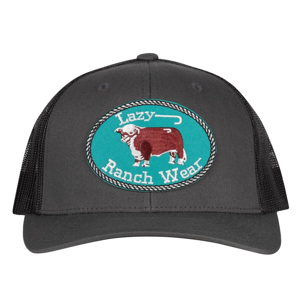 Lazy J Ranch Charcoal Grey Original Buckle Mid Profile Trucker Hat-Lazy J Ranch Wear