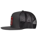 Lazy J Ranch Charcoal Grey Red America's Best Brand Classic Five Panel Trucker Hat-