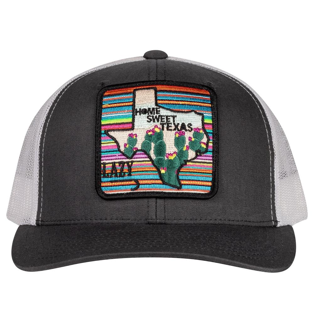 Lazy J Ranch Charcoal Grey & White Home Sweet Texas Mid Profile Trucker Hat-Lazy J Ranch Wear