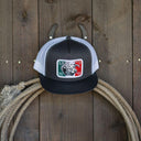 Lazy J Ranch Charcoal Grey & White Mexico Elevation Classic Five Panel Trucker Hat-