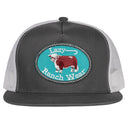 Lazy J Ranch Charcoal Grey & White Original Buckle Classic Five Panel Trucker Hat-