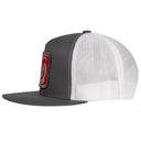 Lazy J Ranch Charcoal Grey & White Red America's Best Brand Classic Five Panel Trucker Hat-