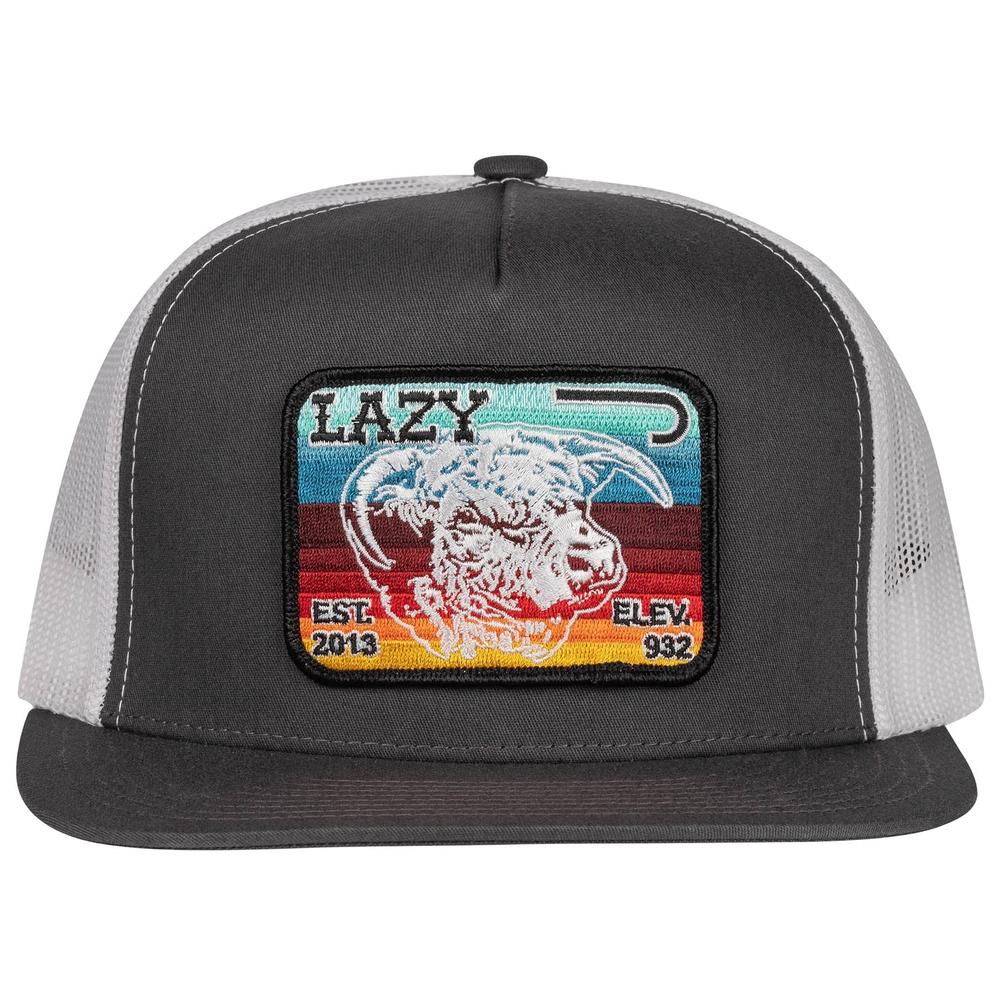 
                  
                    Lazy J Ranch Charcoal Grey & White Serape Elevation Classic Five Panel Trucker Hat-Lazy J Ranch Wear
                  
                