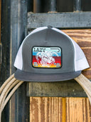 Lazy J Ranch Charcoal Grey & White Serape Elevation Classic Five Panel Trucker Hat-