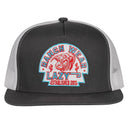 Lazy J Ranch Charcoal Grey & White Turquoise Arrowhead Classic Five Panel Trucker Hat-