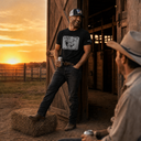 Lazy J Ranch Charcoal Grey & White USA American Flag Bull Classic Five Panel Trucker Hat-