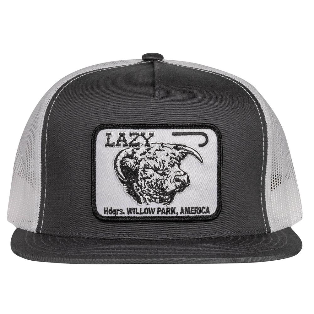 
                  
                    Lazy J Ranch Charcoal Grey & White Willow Cattle Headquarters Classic Five Panel Trucker Hat-Lazy J Ranch Wear
                  
                