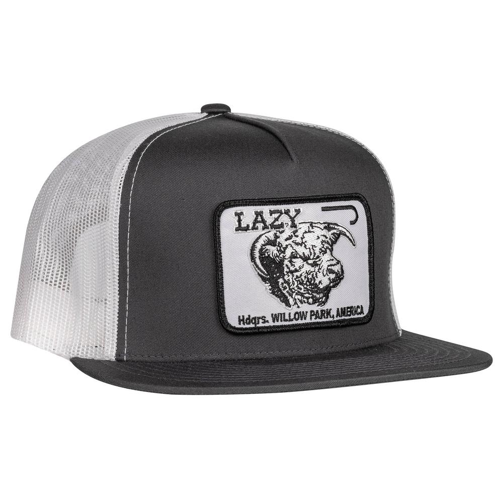 Lazy J Ranch Charcoal Grey & White Willow Cattle Headquarters Classic Five Panel Trucker Hat-Lazy J Ranch Wear