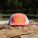Lazy J Ranch Coral & White Untroubled Classic Rope Trucker Hat-