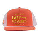 Lazy J Ranch Coral & White Untroubled Classic Rope Trucker Hat-