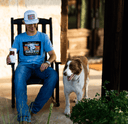Lazy J Ranch Cowpoke Short Sleeve T-Shirt - Blue-