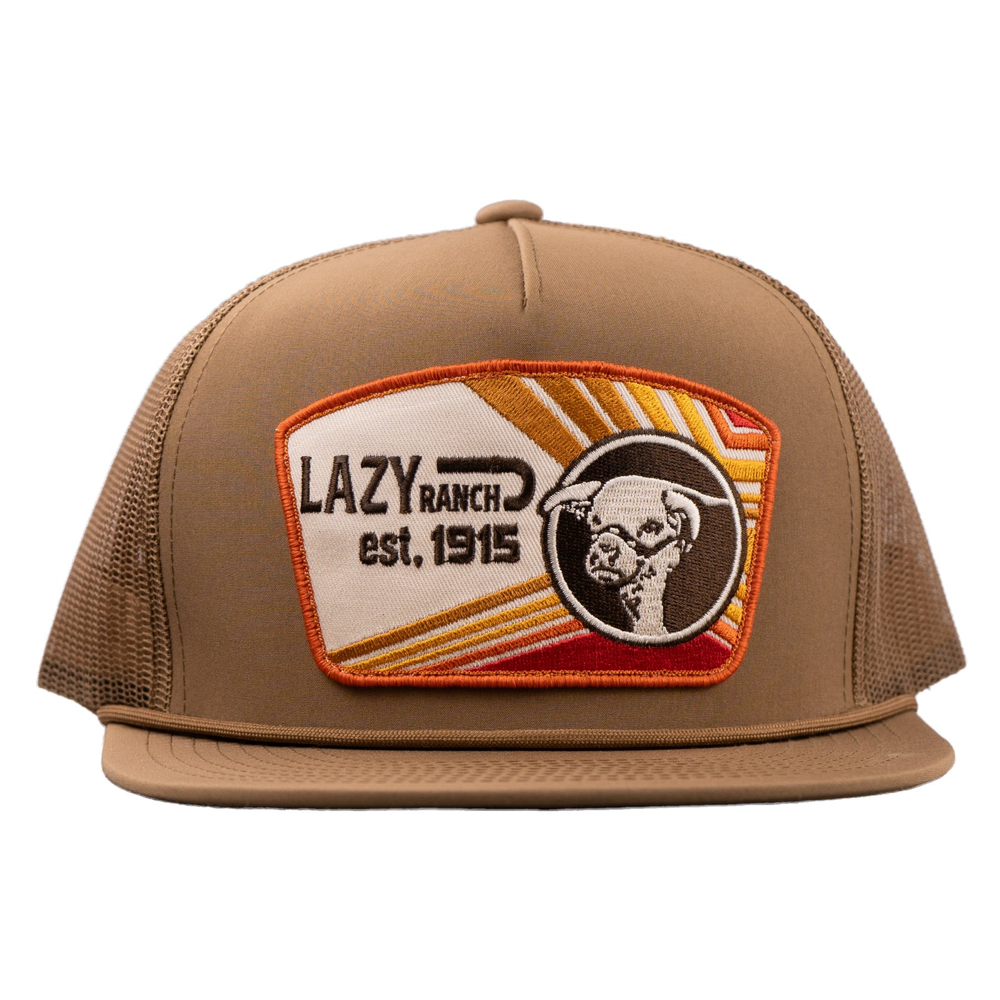 Lazy J Ranch Coyote Brown Daybreak Classic Rope Trucker Hat-Lazy J Ranch Wear