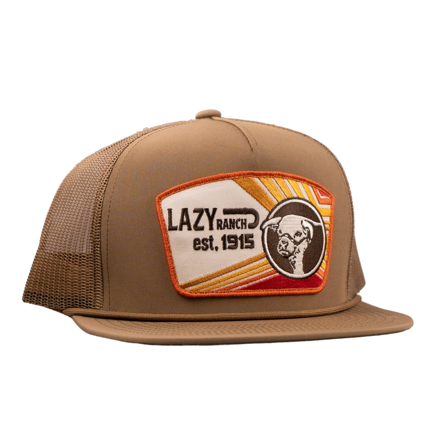 Lazy J Ranch Coyote Brown Daybreak Classic Rope Trucker Hat-Lazy J Ranch Wear