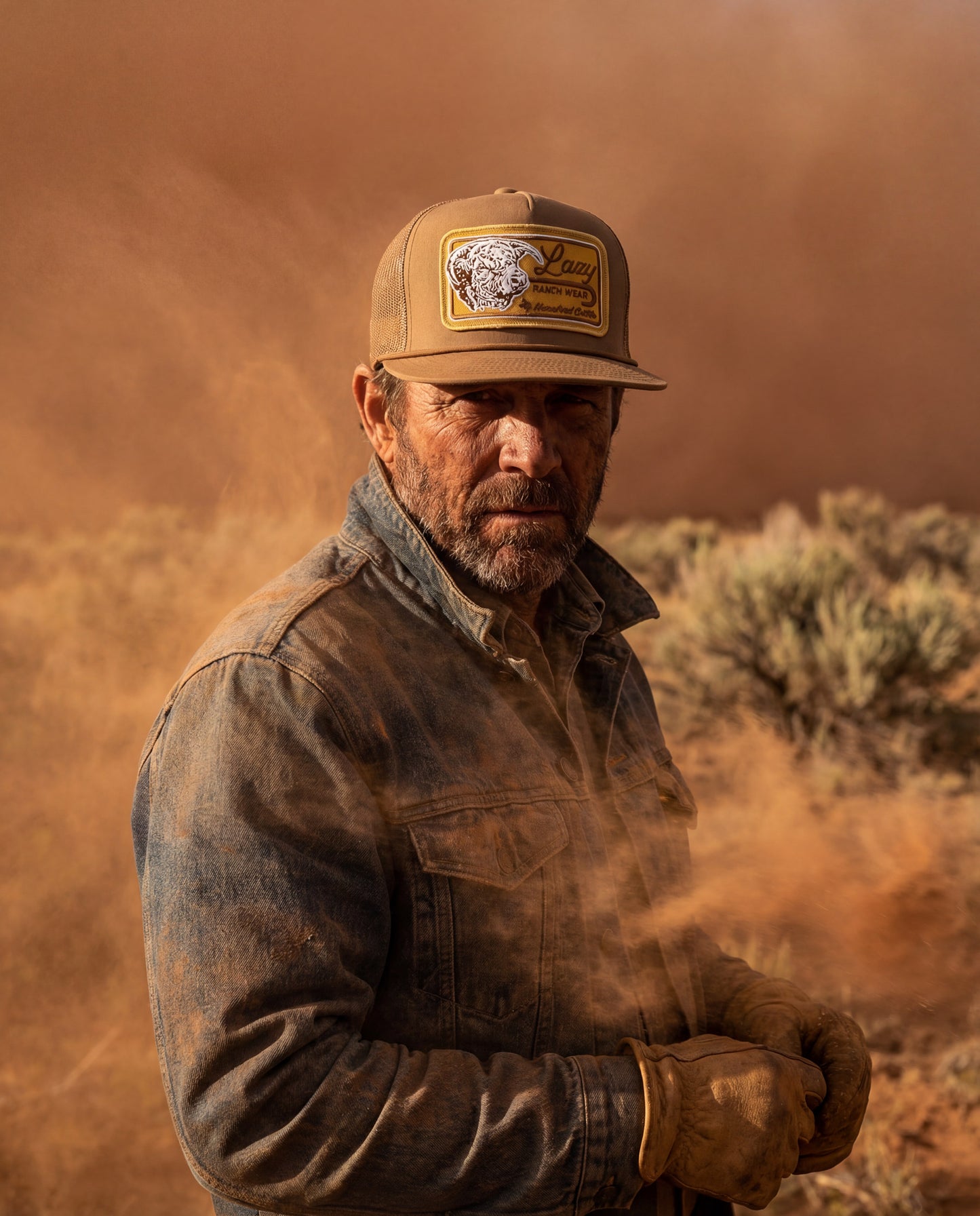 Lazy J Ranch Coyote Brown Dust Storm Classic Rope Trucker Hat-Lazy J Ranch Wear