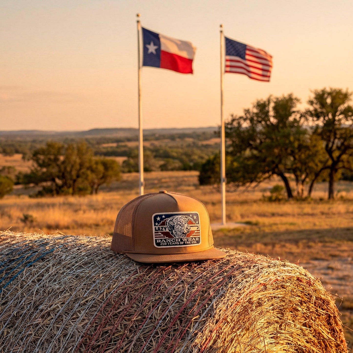 Lazy J Ranch Coyote Brown Freedom Classic Rope Trucker Hat-