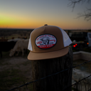 Lazy J Ranch Coyote Brown & White 1776 Classic Rope Trucker Hat-