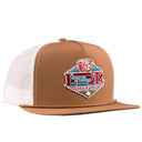 Lazy J Ranch Coyote Brown & White Conquest Classic Rope Trucker Hat-