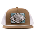 Lazy J Ranch Coyote Brown & White Iron Horn Classic Rope Trucker Hat-
