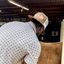 Lazy J Ranch Coyote Brown & White Pecos Classic Rope Trucker Hat