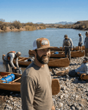 Lazy J Ranch Coyote Brown & White Rio Grande Classic Rope Trucker Hat-