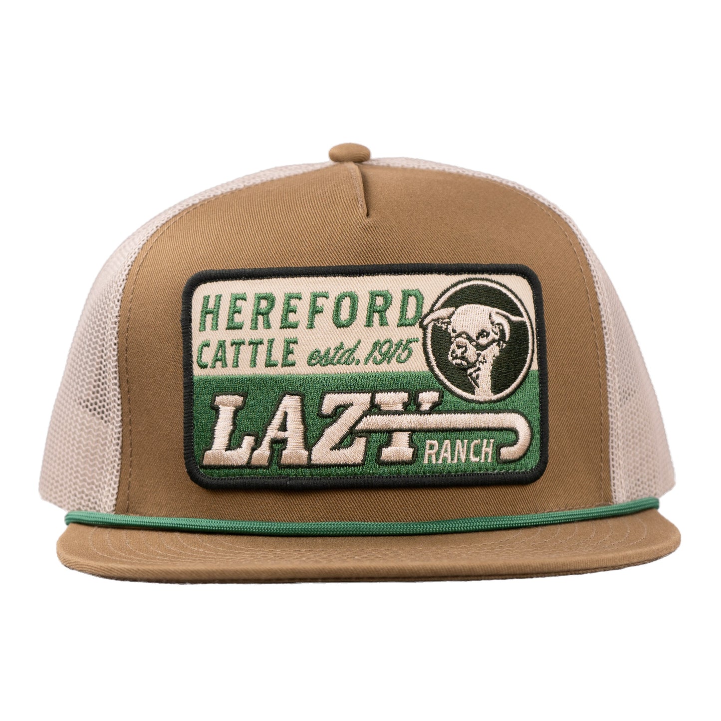 Lazy J Ranch Coyote Brown & White Shafter Classic Rope Trucker Hat-