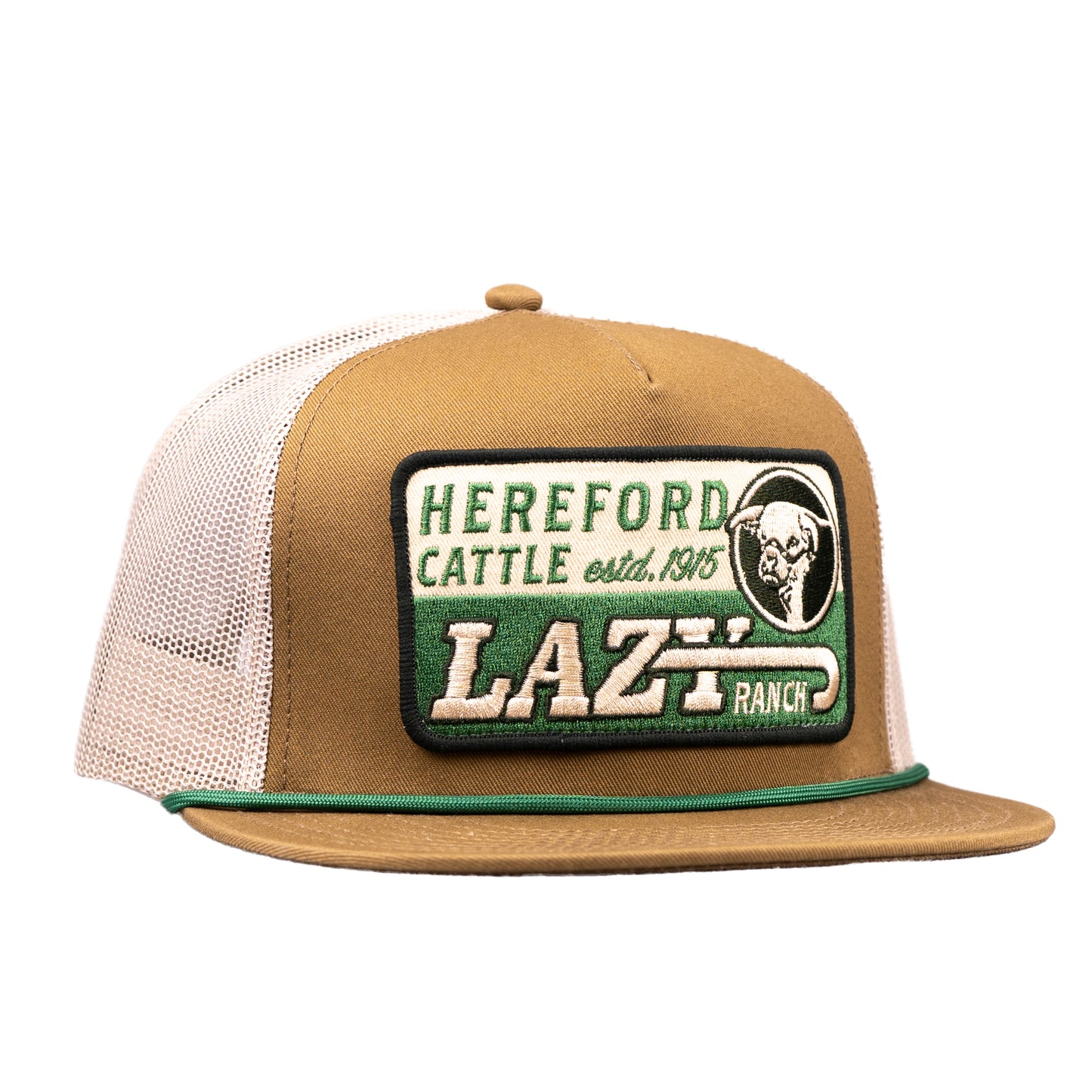 Lazy J Ranch Coyote Brown & White Shafter Classic Rope Trucker Hat-