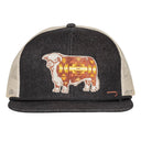 Lazy J Ranch Denim & White Apache Hereford Bull Classic Rope Trucker Hat-