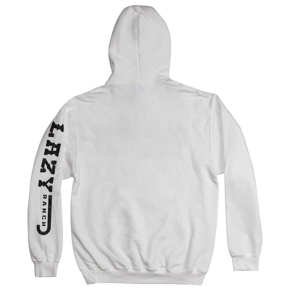 Lazy J Ranch Diamond Banner Pullover Hoodie - White-Lazy J Ranch Wear