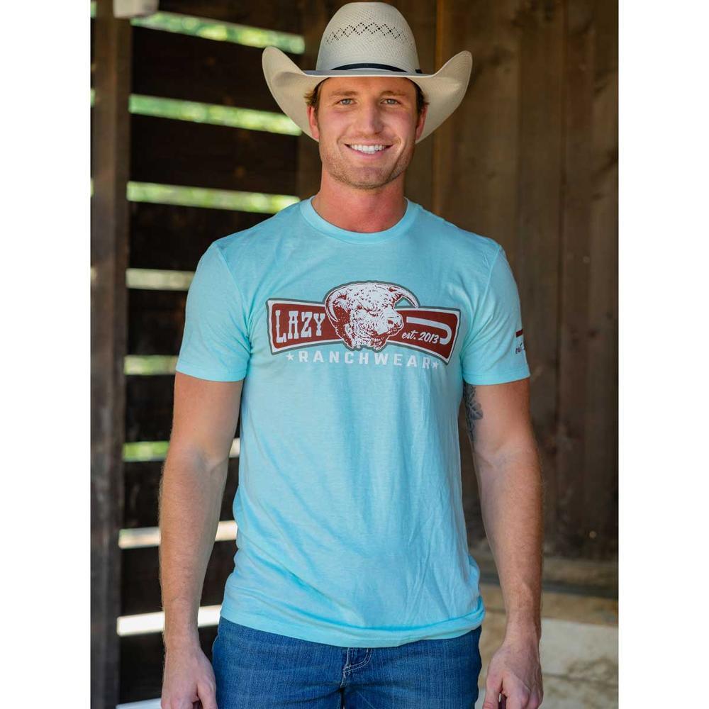 Lazy J Ranch Diamond Banner Short Sleeve T-Shirt - Sea Foam Green-