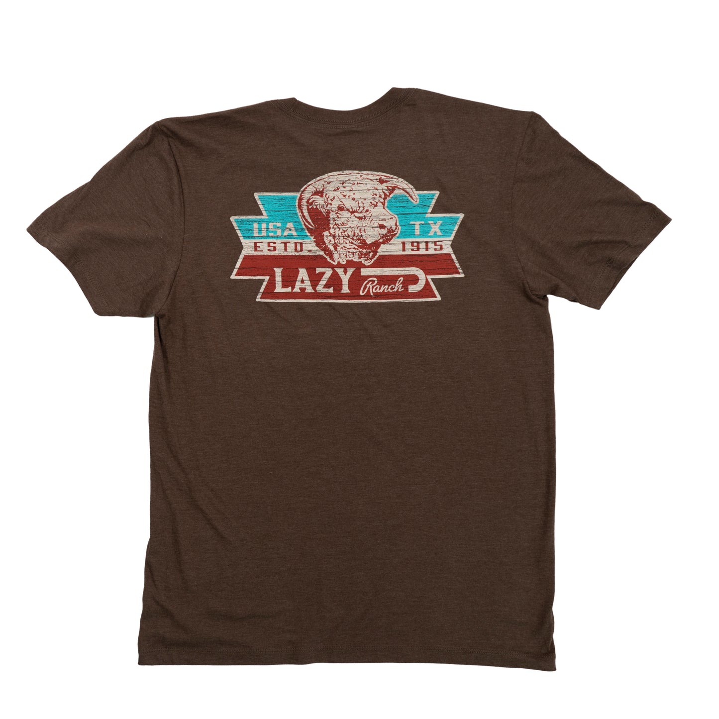 Lazy J Ranch El Rancho Short Sleeve T-Shirt - Brown-Lazy J Ranch Wear