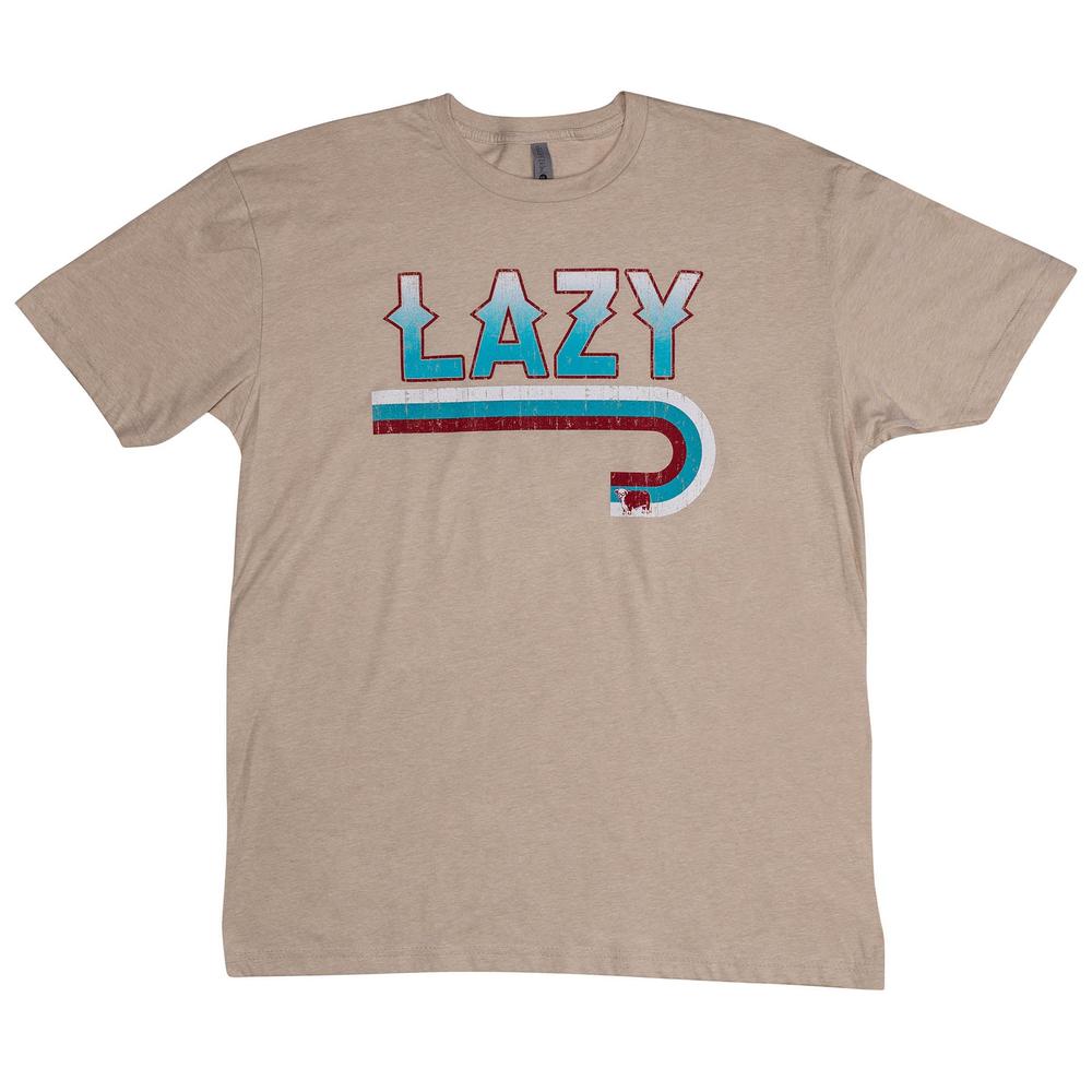Lazy J Ranch Fire J Logo Short Sleeve T-Shirt - Sand-Lazy J Ranch Wear