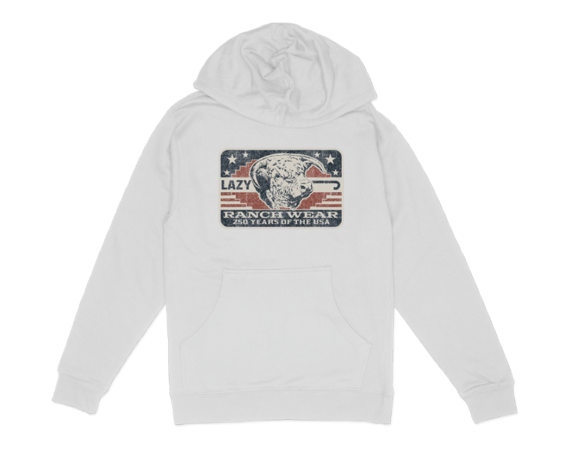 Lazy J Ranch Freedom Hoodie - Light Grey-