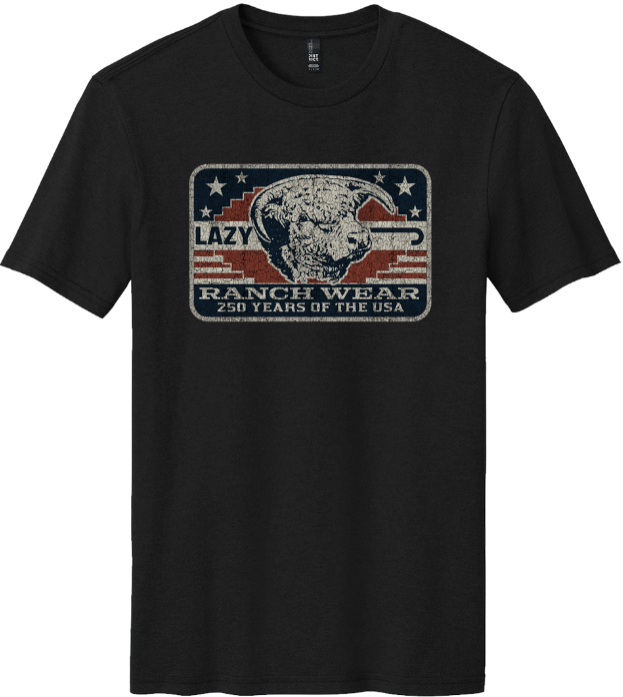 Lazy J Ranch Freedom Short Sleeve T-Shirt - Black-