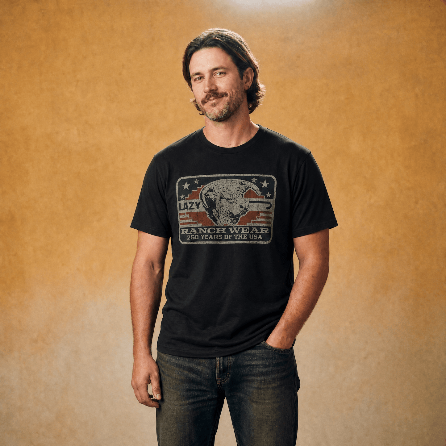 Lazy J Ranch Freedom Short Sleeve T-Shirt - Black-