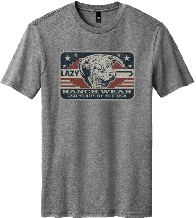 Lazy J Ranch Freedom Short Sleeve T-Shirt - Grey-