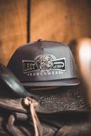 Lazy J Ranch Grey Diamond Banner Performance Rope Trucker Hat-