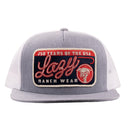 Lazy J Ranch Grey & White Heritage Classic Five Panel Trucker Hat-