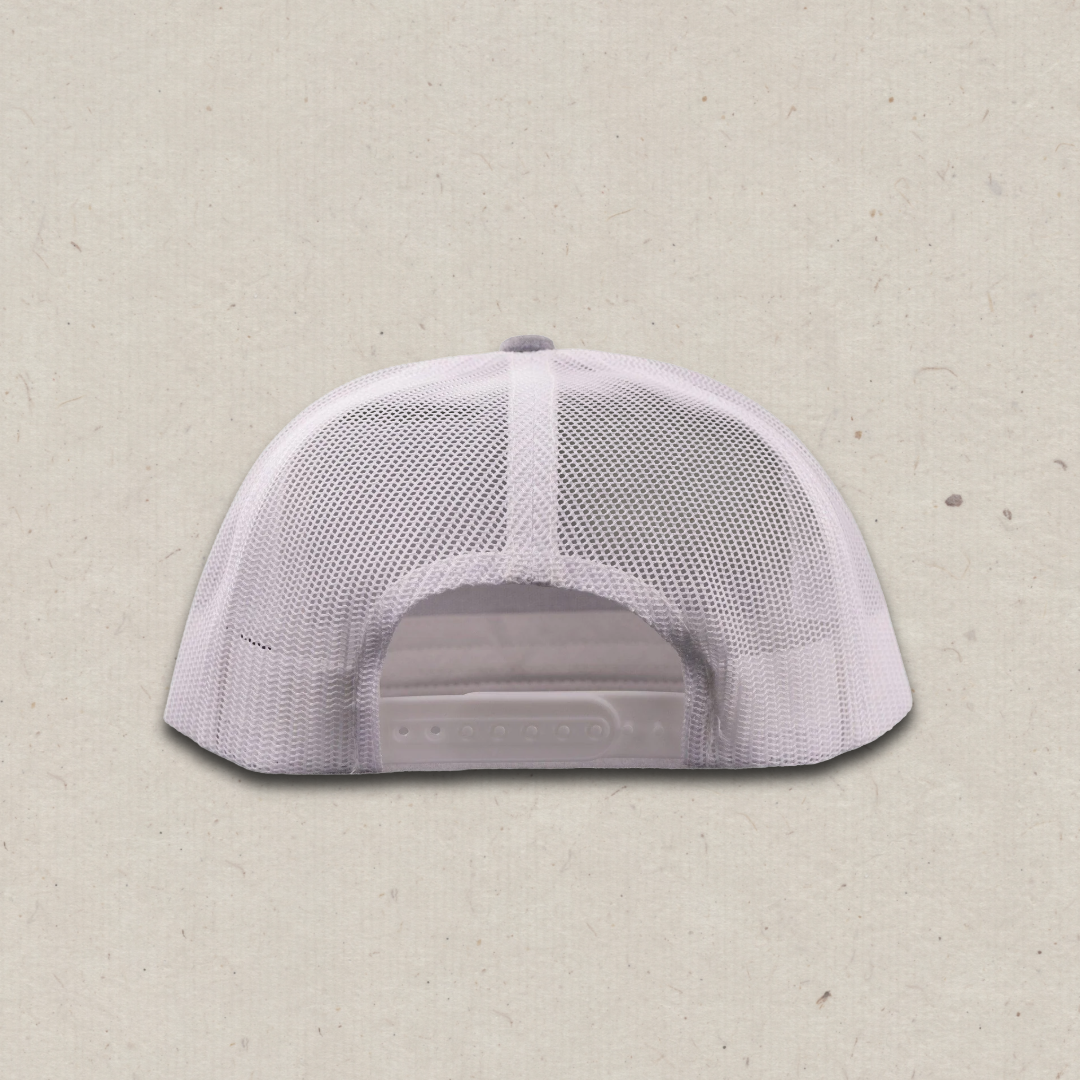 Lazy J Ranch Grey & White Heritage Classic Five Panel Trucker Hat-