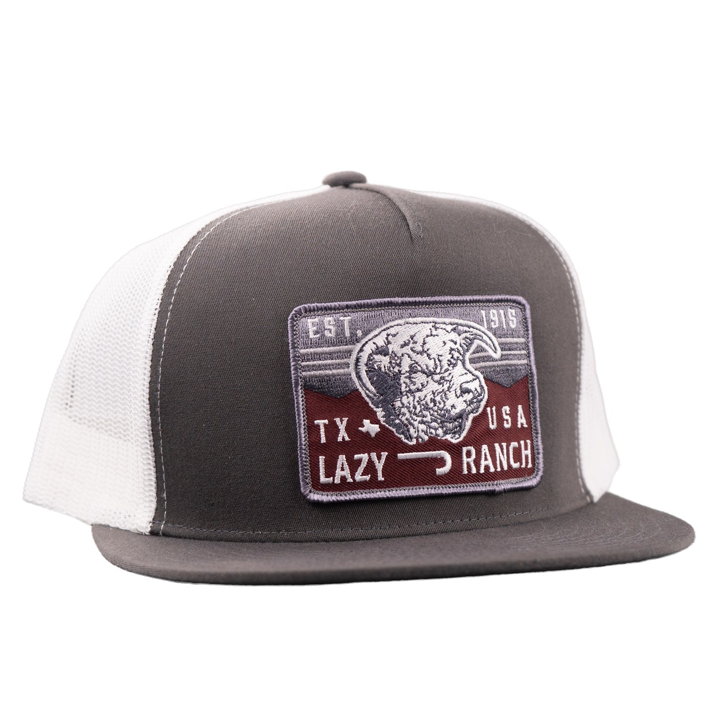 Lazy J Ranch Grey & White Red Rock Classic Five Panel Trucker Hat-