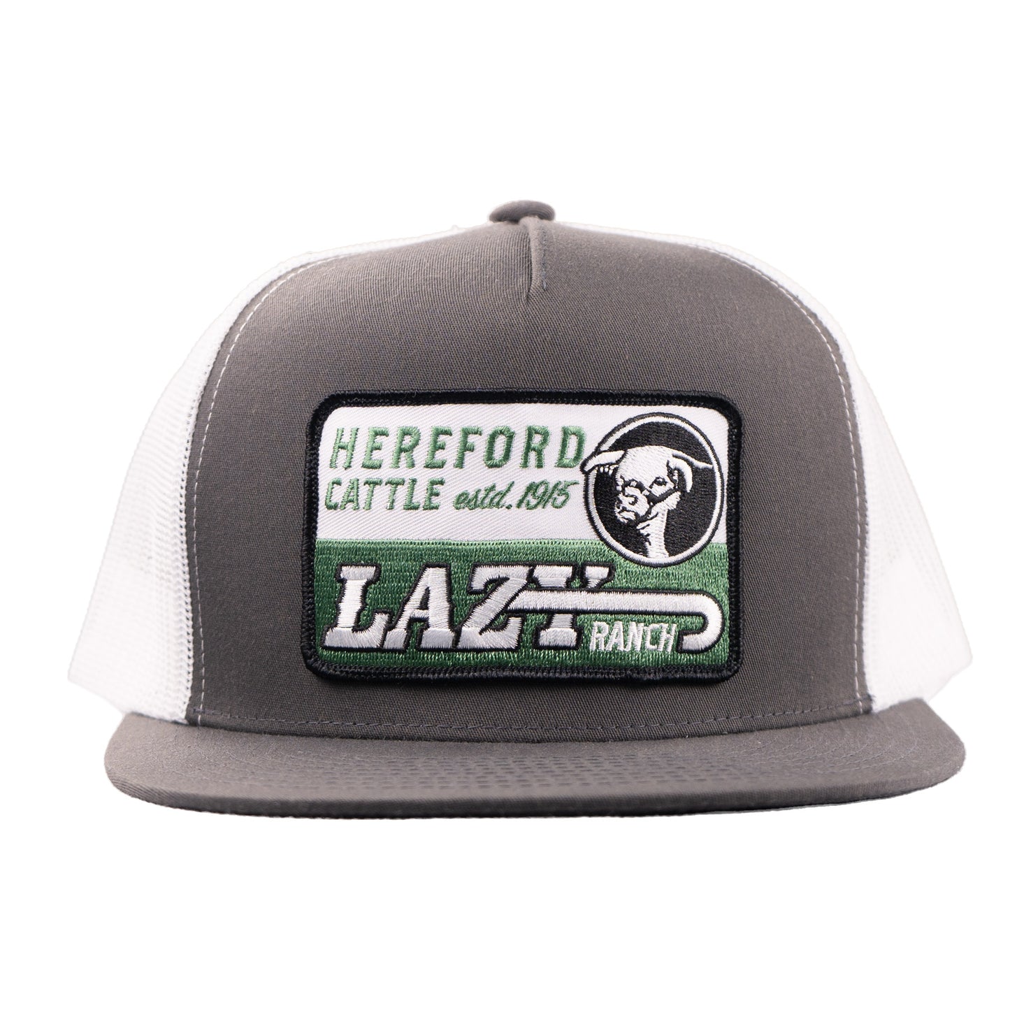 Lazy J Ranch Grey & White Shafter Classic Five Panel Trucker Hat-Lazy J Ranch Wear