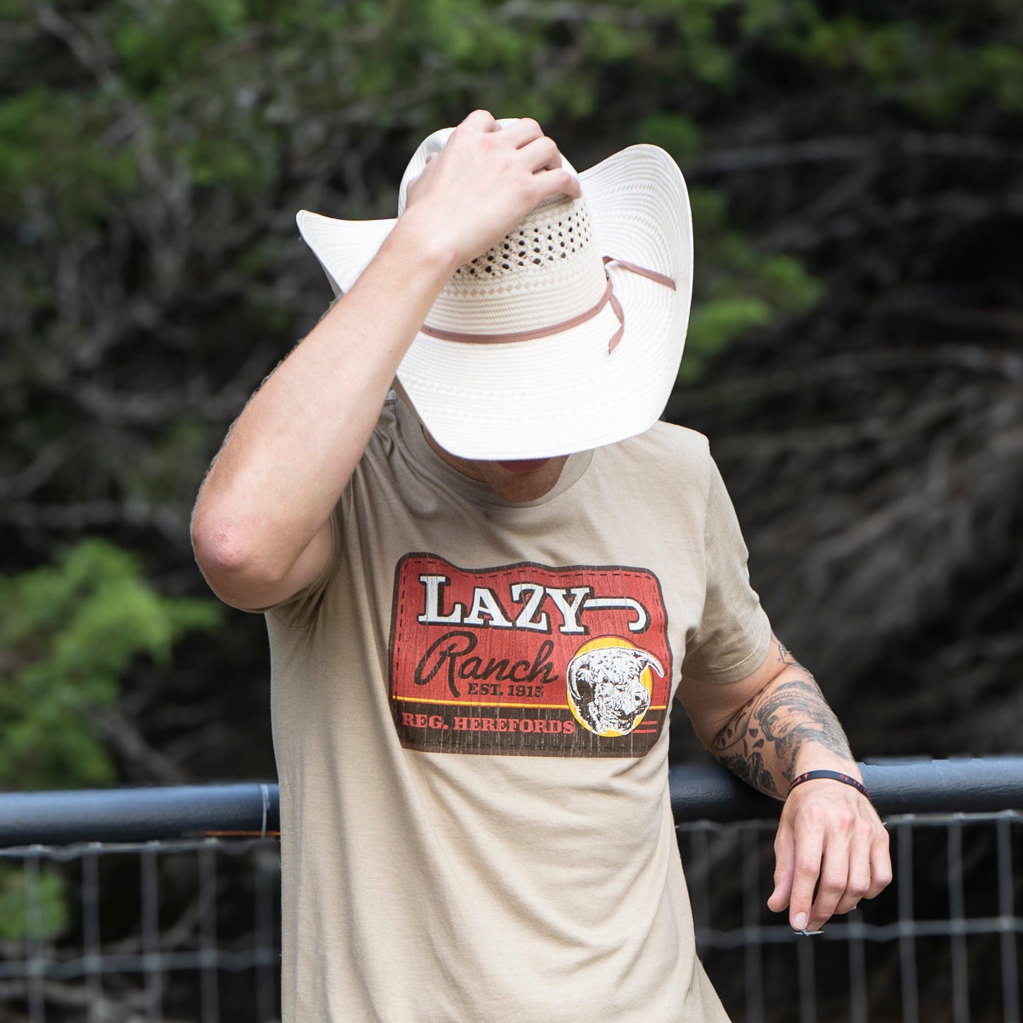 Lazy J Ranch Hard Day Short Sleeve T-Shirt - Tan-